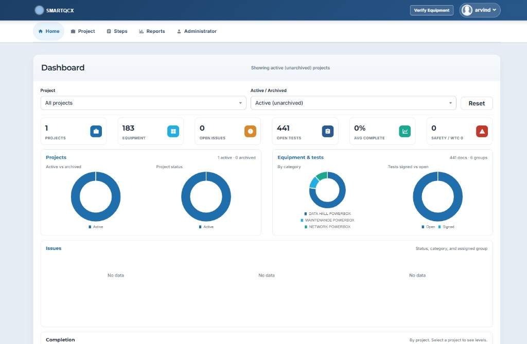 SmartQCX Dashboard